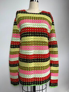 Comme des Garcons CDG Multicolor Crochet Sweater Sz M